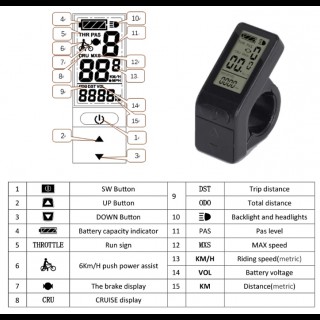 Дисплей LCD-4 для електровелосипеда